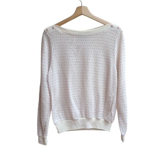 Style Up Sweaters - Vintage Style Up Light-weight Knit Sweater with Shoulder Button Detail, Size Med